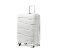 Kono 24 Inch Medium Suitcase Lightweight PP Hardshell Travel Trolley Case Check in Luggage with 4 Spinner Wheels & TSA Lock (White)