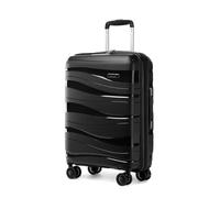 Kono 24 Inch Medium Suitcase Lightweight PP Hardshell Travel Trolley Case Check in Luggage with 4 Spinner Wheels & TSA Lock (Black)