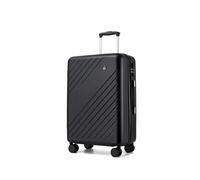 Kono 24 Inch Medium Suitcase with 4 Wheels Lightweight PC+ABS Hardshell Hold Check in Luggage with 3 Digit Combination Lock (Black)