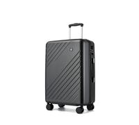 Kono 24 Inch Medium Suitcase with 4 Wheels Lightweight PC+ABS Hardshell Hold Check in Luggage with 3 Digit Combination Lock (Grey/Black)