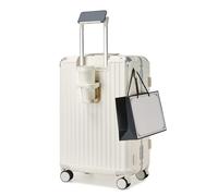 Kono 24 Inch Medium Suitcase with Cup Holder, PC Check in Luggage | Zip-Free Aluminium Frame Hard Shell Trolley with TSA Lock, 4 Spinner Wheels, Hardshell Case for Family & Business Travel