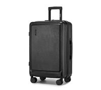 Kono 24 Inch Medium Travel Suitcase 4 Spinner Wheels Lightweight Suitcase Medium Size 15kg - 20kg Travel Case ABS Hard Shell Trolley Case Check in with TAS Lock, Black