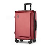 Kono 24 Inch Medium Travel Suitcase 4 Spinner Wheels Lightweight Suitcase Medium Size 15kg - 20kg Travel Case ABS Hard Shell Trolley Case Check in with TAS Lock, Burgundy