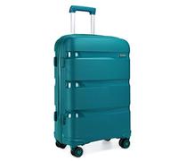 Kono 24" Medium Luggage Hard Shell Travel Trolley 4 Spinner Wheels Lightweight Polypropylene Carry On Suitcase with TSA Lock 66L (Turquoise,65cm)
