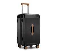 Kono 24" Suitcase Lightweight ABS+PC Hard Shell Trolley, Fashion Travel Check in Case TSA Lock, Hand Luggage Baggage with 4 Spinner Wheels (Black)