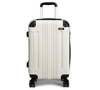 Kono 24" Travel Trolley Case Hard Shell ABS Light Weight Suitcase with 4 Spinner Wheel Fashion Luggage for Business Holiday (24" White)