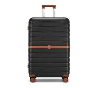 Kono 28 Inch Abs+Pc Hard Shell Large Suitcase Check-In Luggage, 3-Digit Lock & Spinner Wheels, Black/brown