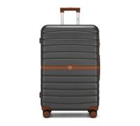 Kono 28 Inch Abs+Pc Hard Shell Large Suitcase Check-In Luggage, 3-Digit Lock & Spinner Wheels, Grey/brown