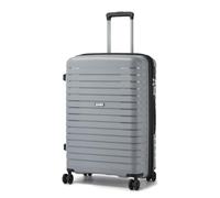 Kono 28 Inch Expandable Large Suitcase with Cup Holder & Side Hook, Lightweight PP Hard Shell Travel Luggage for Long Trips, Family Holidays (Grey)