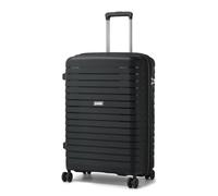 Kono 28 Inch Expandable Large Suitcase with Cup Holder & Side Hook, Lightweight PP Travel Luggage for Long Trips, Family Holidays (Black)