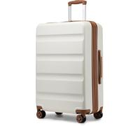 Kono 28 Inch Large Suitcase Expandable ABS+PC Hard Shell Checked Luggage | Lightweight Design with TSA Lock & 4 Dual Spinner Wheels | Ideal for Extended Holidays, Family Travel (White,75x47.5x29.5cm)
