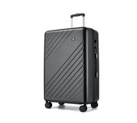 Kono 28 Inch Large Suitcase for Checked, PC+ABS Hard Shell 23kg Luggage with 4 Spinner Wheels Lightweight Travel Case with Combination Lock, Telescopic Handle (Grey/Black)