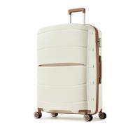 Kono 28 Inch Large Suitcase Lightweight Hand Suitcase with 4 Spinner Wheels, Lightweight Polypropylene Hard Shell Luggage Built-in TSA Lock, Crem