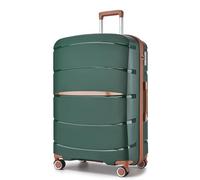 Kono 28 Inch Large Suitcase Lightweight Hand Suitcase with 4 Spinner Wheels, Lightweight Polypropylene Hard Shell Luggage Built-in TSA Lock, Green