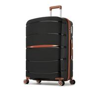 Kono 28 Inch Large Suitcase Lightweight Hand Suitcase with 4 Spinner Wheels, Lightweight Polypropylene Hard Shell Luggage Built-in TSA Lock, Black