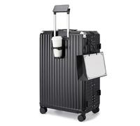 Kono 28 Inch Large Suitcase with Cup Holder, 103L PC Hard Shell Luggage | Zip-Free Aluminium Frame Trolley, TSA Lock, with 4 Spinner Wheels, Check in Suitcases for Family Travel Business
