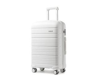 Kono 28 InchLightweight Polypropylene Large Check in Luggage with Spinner Wheels TSA Lock YKK Zipper Hard Shell Travel Trolley Suitcase (White,76cm 100L)
