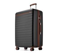 Kono 28" Large Suitcase Lightweight ABS + PC Hard Shell Check in Hold Luggage Durable Travel Suitcase with Combination Lock and 4 Spinner Wheels(Grey/Brown)