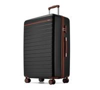 Kono 28" Large Suitcase Lightweight ABS + PC Hard Shell Check in Hold Luggage Durable Travel Suitcase with Combination Lock and 4 Spinner Wheels(Black/Brown)