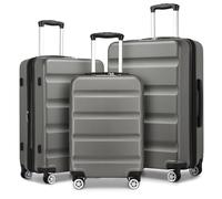 Kono 3-Piece Expandable Luggage Set | Hard Shell Suitcases with TSA Lock & 360 Spinner Wheels | Lightweight & Dual for Travel (20", 24", 28") - Grey