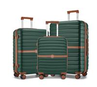 Kono 3PCS ABS+PC Hard Shell Suitcase Set: Cabin, Medium, Large Luggage | 3-in-1 20/24/28in Trolley Set, Silent 360° Wheels & Lock, Airline Approved for Business, City Breaks & Family Overseas Trips