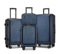 Kono 4 Pcs Suitcase Set, 12''/20"/24"/28" ABS+PC Hard Shell Trolley Case, Lightweight TSA Lock Hand Luggage with 4 Spinner Wheels, Navy