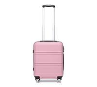 Kono 55cm Hard Shell Cabin Case 38L Carry On Hand Luggage 4 Wheeled Spinner Suitcase with TSA Lock (Pink)