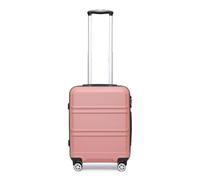 Kono 55cm Hard Shell Cabin Case 38L Carry On Hand Luggage 4 Wheeled Spinner Suitcase with TSA Lock (Rose Golden)