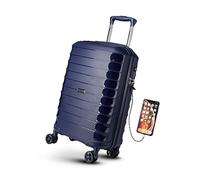 Kono 55cm Hard Shell Carry on Cabin Suitcase with USB Port TSA Lock Spinner Polypropylene Luggage 37L (Navy), 20''
