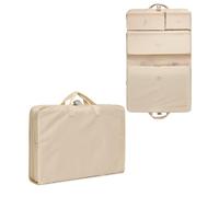 Kono 6-in-1 Water-resistant Travel Compression Packing Cubes, Expandable Suitcase Organiser with Zippers & Luggage Strap, Large Capacity Clothes Bags for Home Storage, Holiday Accessory(Beige)