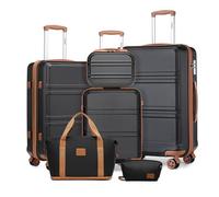 Kono 6 Piece Luggage Set ABS+PC Hard Shell 20/24/28 Inch Suitcase Bundle