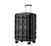 Kono ABS Hard Shell Travel Trolley Suitcase 24 inch Medium Check in Luggage with TSA Lock and 4 Spinner Wheels (Black, 24")