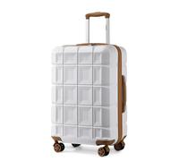 Kono ABS Hard Shell Travel Trolley Suitcase 24 inch Medium Check in Luggage with TSA Lock and 4 Spinner Wheels (White, 24")
