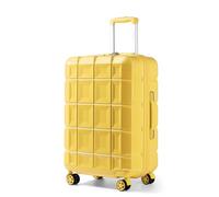 Kono ABS Hard Shell Travel Trolley Suitcase 24 inch Medium Check in Luggage with TSA Lock and 4 Spinner Wheels (Yellow, 24")