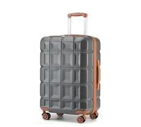 Kono ABS Hard Shell Travel Trolley Suitcase 24 inch Medium Check in Luggage with TSA Lock and 4 Spinner Wheels (Grey, 24")