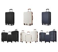 British Traveller K2391L - 3 Pcs Set Durable Polycarbonate and ABS Hard Shell