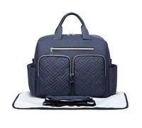 Kono Baby Changing Bag with Mat Nappy Bag Diaper Handbag Hospital Tote Large Travel Messenger for Mum (Navy)