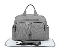 Kono Baby Changing Bag with Mat Nappy Bag Diaper Handbag Hospital Tote Large Travel Messenger for Mum (Grey)