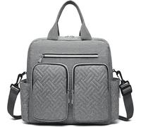 Kono Baby Changing Bag Weekender Travel Nappy Tote for Mom and Dad Convertible Messenger with Insulated Pockets (Medium Bag Grey)