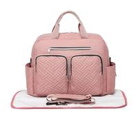 Kono Baby Changing Bag with Mat Nappy Bag Diaper Handbag Hospital Tote Large Travel Messenger for Mum (Pink)