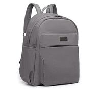 Kono Backpack School Bag Casual Daypack Canvas Travel Rucksack 13.5 Inch Laptop Backpack for Teenage College Schoolbag Boys Girls Men Women Work (Grey)