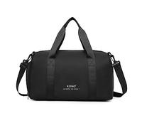 Kono Black 40x20x25cm Waterproof Cabin Bag with Shoulder Strap - Ryanair & Easyjet Approved, 1 Compartment, Nylon Duffel Bag