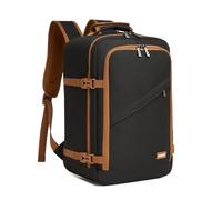 Kono Cabin Bag 40x20x25 CM for Ryanair Underseat Travel Carry-on Backpack Cabin Size 20 L (Black/Brown)