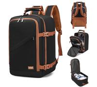 Kono Cabin Bag 40x20x25 Ryanair Under Seat Carry On Easyjet Travel Backpack Men's Women's Cabin Size Hand Luggage Bag for Travelling Airplanes Work（20L, Black/Brown）
