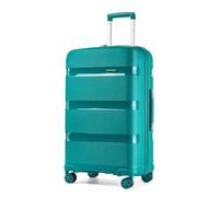 Kono Cabin Luggage 55x38x20CM Lightweight Polypropylene Suitcase Hard Shell Carry On Suitcase Trolley with 4 Smooth Spinner Wheels & TSA Lock (Blue Green, 31L)