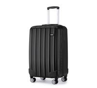 Kono Cabin Suitcase 55x35x20cm ABS Hard Shell Carry On Trolley Case Lightweight Hand Luggage with 4 Wheels and Combination Lock (Black)