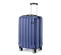 Kono Cabin Suitcase 55x35x20cm ABS Hard Shell Carry On Trolley Case Lightweight Hand Luggage with 4 Wheels and Combination Lock (Navy)