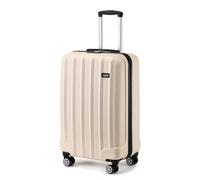 Kono Cabin Suitcase 55x35x20cm ABS+PC Hard Shell Carry On Trolley Case Lightweight Hand Luggage with 4 Wheels and Combination Lock (Beige)
