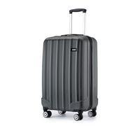 Kono Cabin Suitcase 55x35x20cm ABS+PC Hard Shell Carry On Trolley Case Lightweight Hand Luggage with 4 Wheels and Combination Lock (Grey)