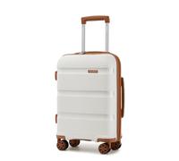 Kono Cabin Suitcase 55x40x20cm Lightweight PP Carry On Luggage for Ryanair | Polypropylene Hard Shell Travel Trolley with 4 Spinner Wheels & TSA Lock - for Europe City Travel, Business Travel, Cream